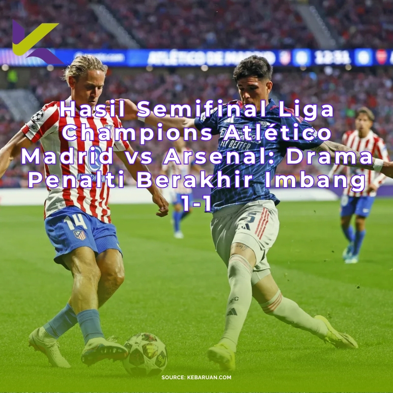 Hasil Semifinal Liga Champions Atlético Madrid vs Arsenal Drama Penalti Berakhir Imbang 1-1