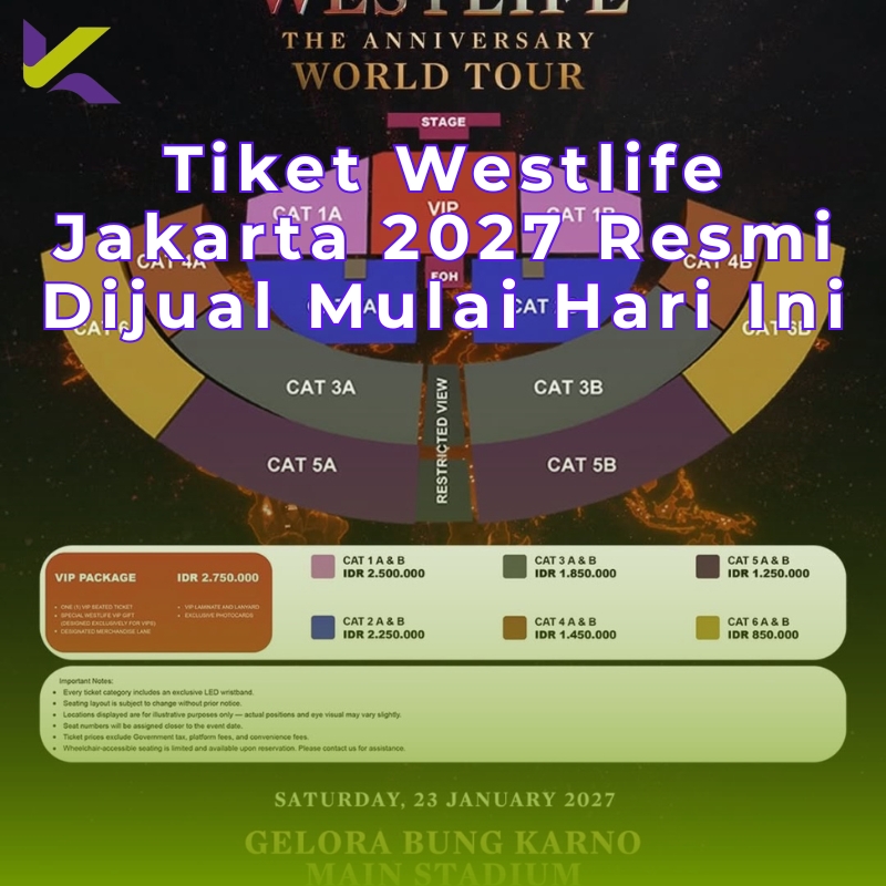 Tiket Westlife Jakarta 2027 Resmi Dijual Mulai Hari Ini