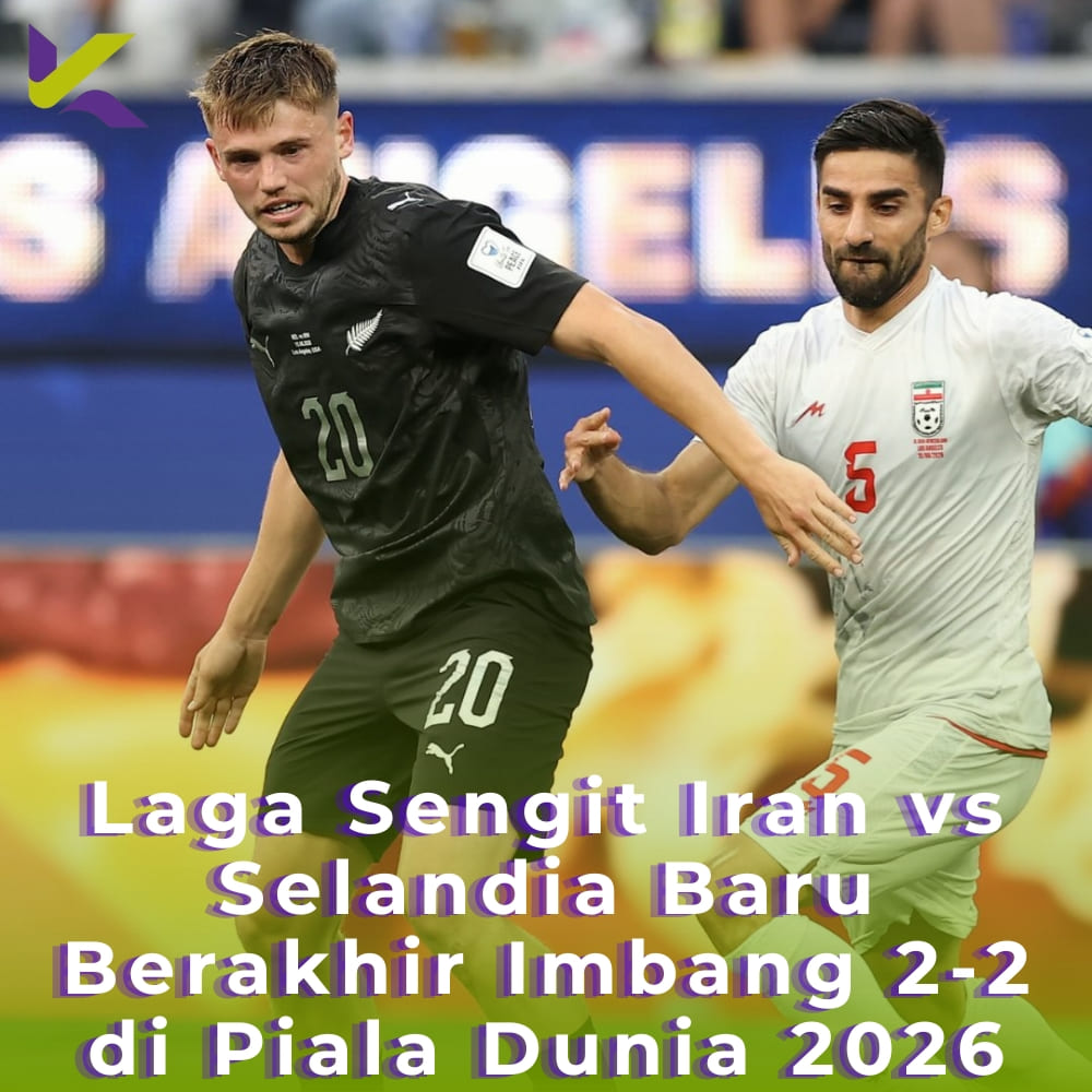 Laga Sengit Iran vs Selandia Baru Berakhir Imbang 2-2 di Piala Dunia 2026