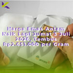 Harga Emas Antam Naik Lagi Jumat 3 Juli 2026, Tembus Rp2.651.000 per Gram
