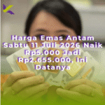Harga Emas Antam Sabtu 11 Juli 2026 Naik Rp5.000 Jadi Rp2.655.000, Ini Datanya