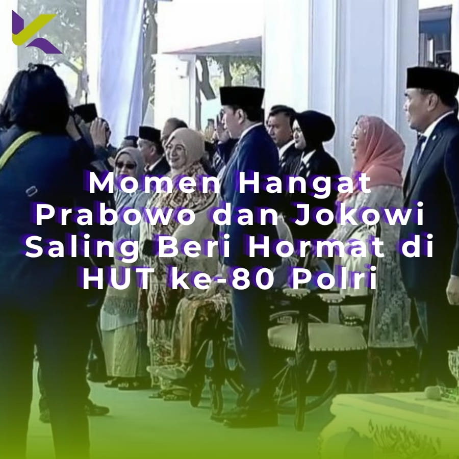 Momen Hangat Prabowo dan Jokowi Saling Beri Hormat di HUT ke-80 Polri