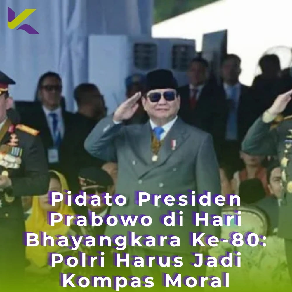 Pidato Presiden Prabowo Subianto di Hari Bhayangkara Ke-80: Polri Harus Jadi Kompas Moral