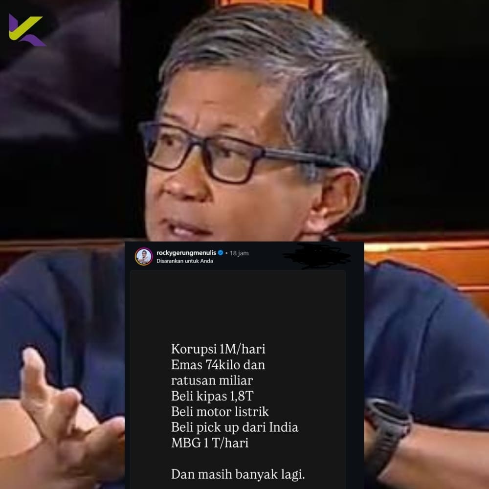 Unggahan Rocky Gerung soal Korupsi Rp1 Miliar Per Hari, Ini Faktanya