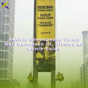 Aktivis Greenpeace Turun dari Bundaran HI, Dibawa ke Klinik Polda